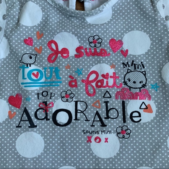 2/$10 SOURIS MINI Toddler girl short sleeve top 18m - Picture 2 of 6